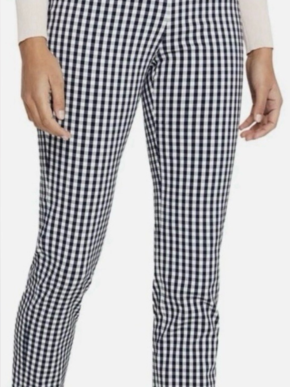 J. McLaughlin Black & White Gingham Skinny Pants